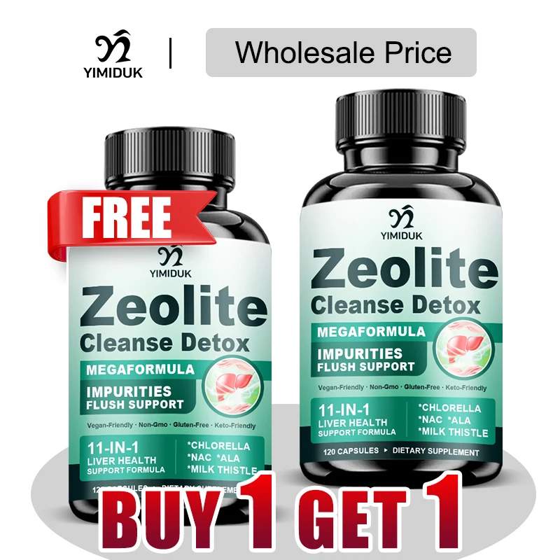 

Buy 1 Get 1 Free! Pure Zeolite Cleanse Detox Supplement, for Environmental Toxin Cleanse, Promotes Mental Clarity, Immune Boost