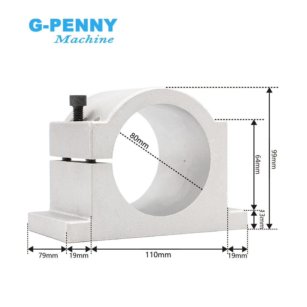 G-Penny CNC Set 2.2kW Water Cooled Spindle Motor 110v/220v 80mm 4pcs Bearings & 2.2kw VFD & 80mm Bracket & 75W Pump for Router