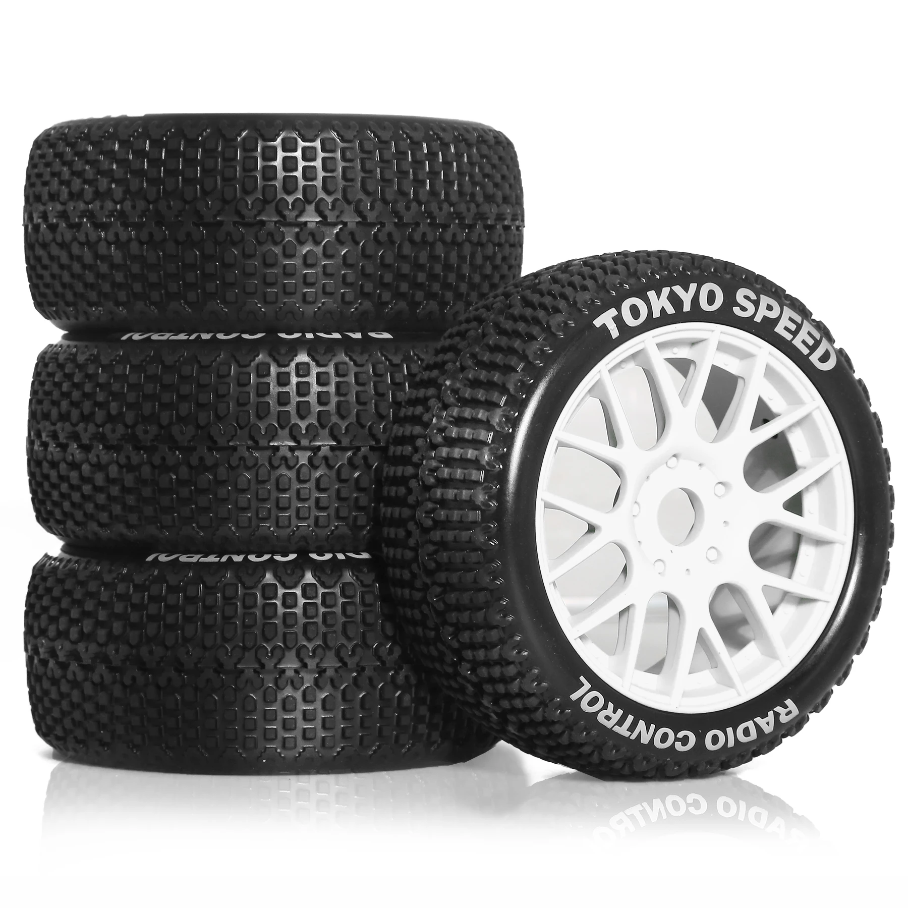 1/8 RC オフロードバギータイヤ Y 字型プラスチックホイール 17 ミリメートル六角 110 ミリメートル外径 1/8 RC バギー Arrma Typhon 3S 6S HSP HPI Redcat 用