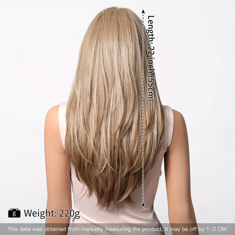 LOUIS FERRE Jasnoblond Peruki dla Kobiet 13*6 Koronkowe Włosy Długie Proste Warstwowe Peruki Syntetyczne Darmowe Przedziałki Naturalne Włosy