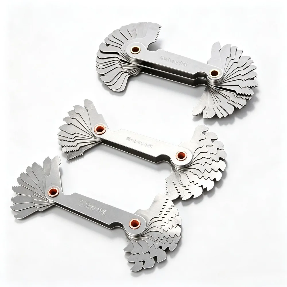 Combined Screw Thread Gauge 55° Imperial 60° Metric Thread Template Pitch Measuring Inspection Tool