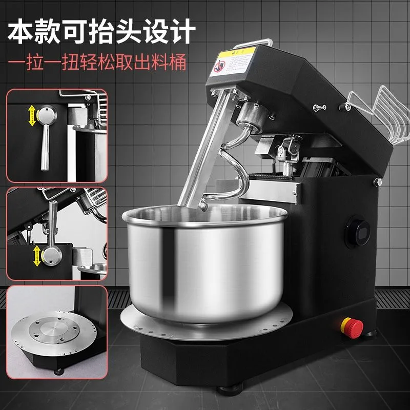 10-Liter Desktop Dough Mixer Kneader Commercial with Timing Function Head Up Chef Dough Mixer