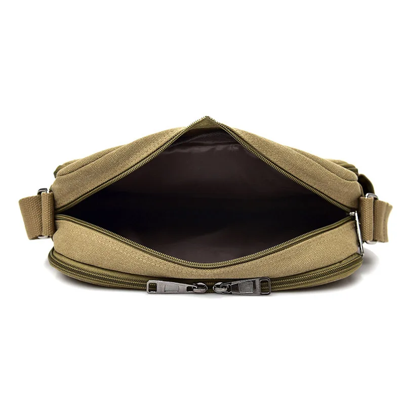 Fashionable and Trendy Canvas Men's Bag Multifunctional Single Shoulder Casual Large Capacity Crossbody Multi Compartment Bag