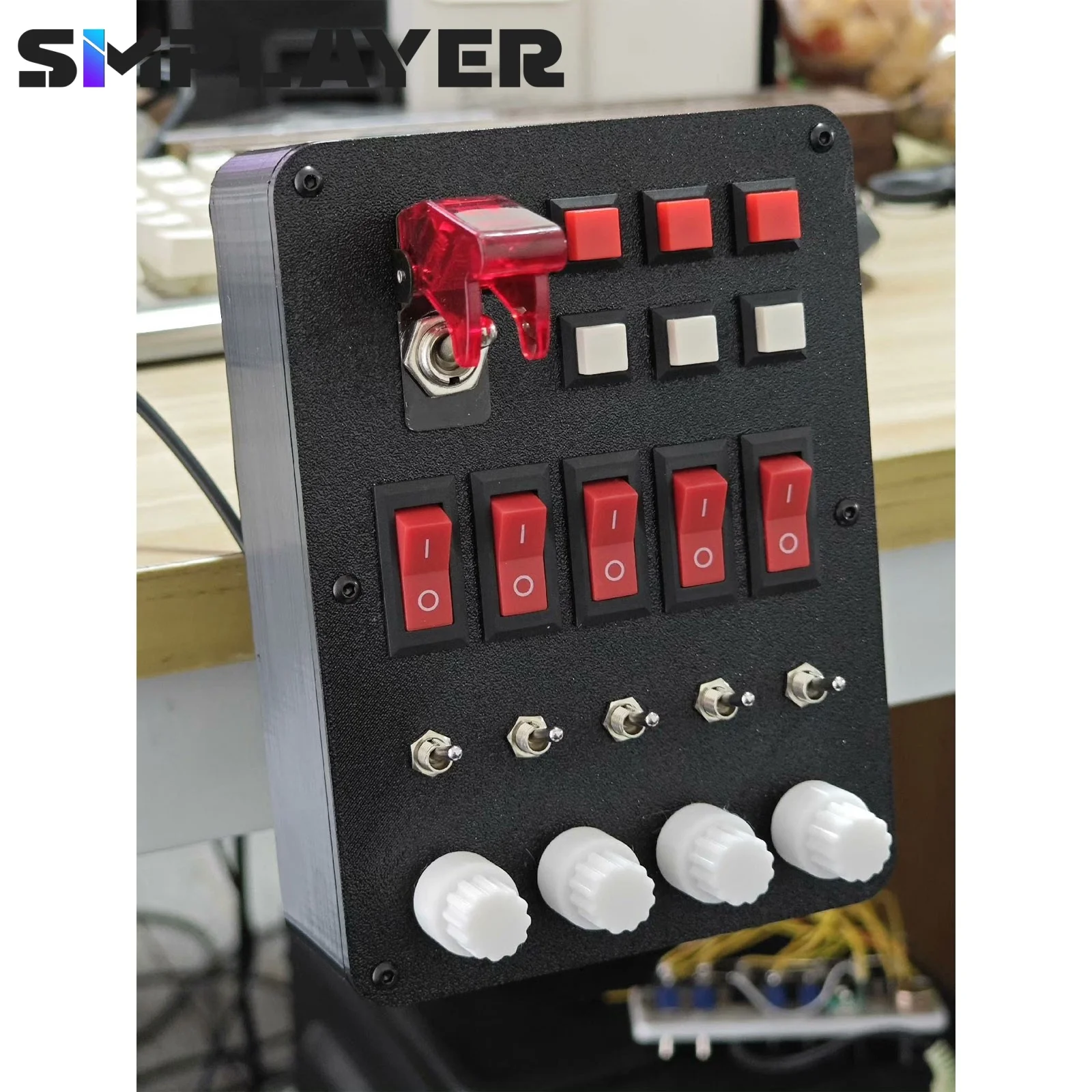 

Simplayer Racing Game/Flight Simulation Central Control Box PETG 3D-printed Shell with Six Self Reset Button Switch