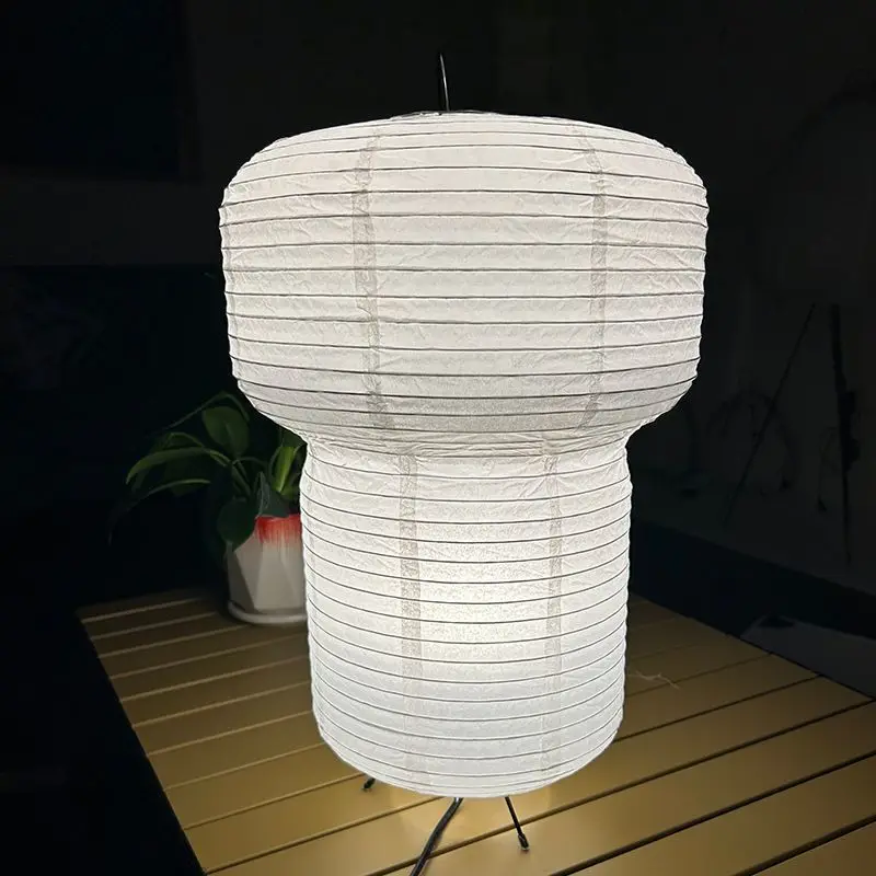 Japanese Design Akari Noguchi Yong Table Lamps LED White Rice Paper Decorative Desk Lights Bedroom Living/Dining Room Study Loft