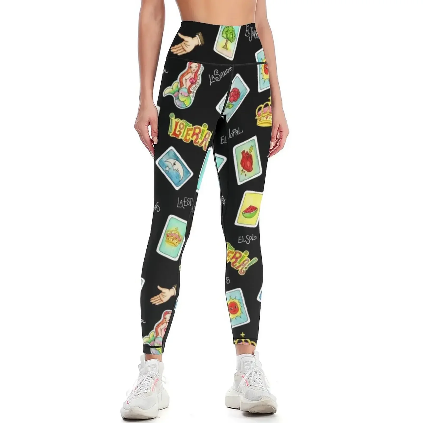 

Loteria cards and symbols Leggings sport set flared Leginsy push up workout shorts Womens Leggings