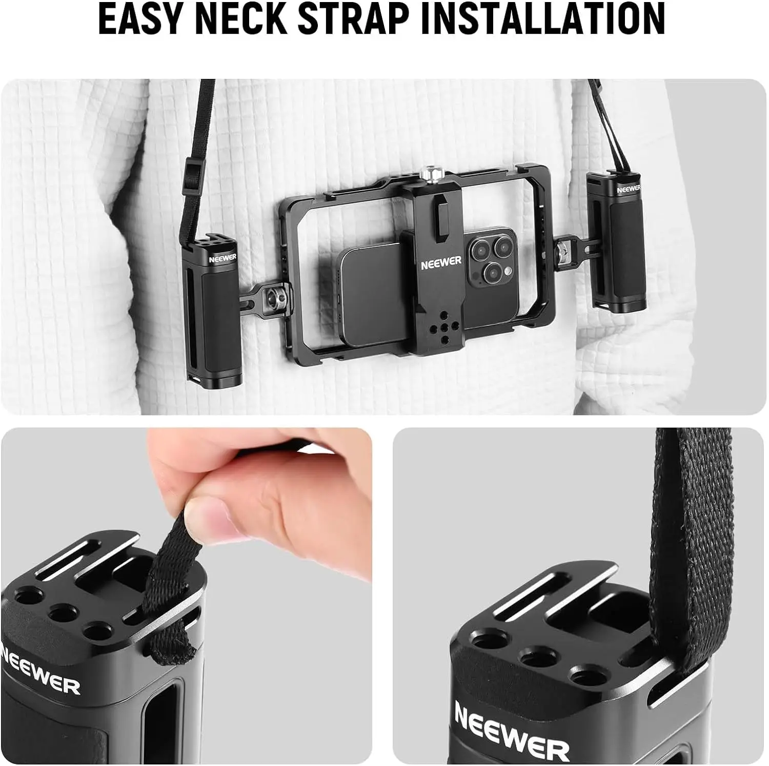 NEEWER PA009S Smartphone Video Rig with Neck Strap