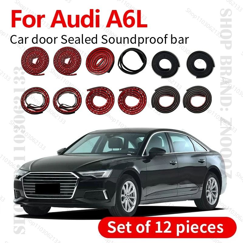 

1999-2025 для Audi A6L, уплотнительная лента для двери автомобиля, резиновая двухслойная уплотнительная лента, звукоизоляционное уплотнение, пылезащитная уплотнительная лента, набор из 12 шт.