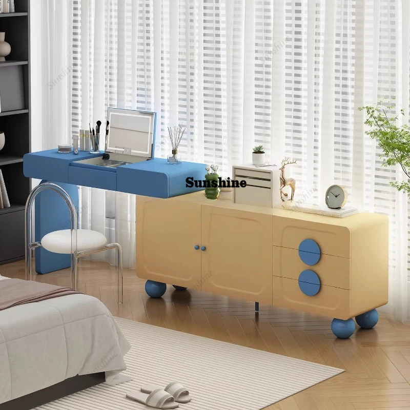 

JSD simple color, dresser, makeup mirror, master bedroom cream wind, storage integrated cabinet can be customized