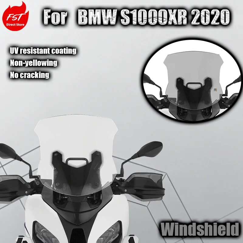 For BMW S1000XR 2020 and later models this is a modified touring windshield with a larger and taller transparent glass