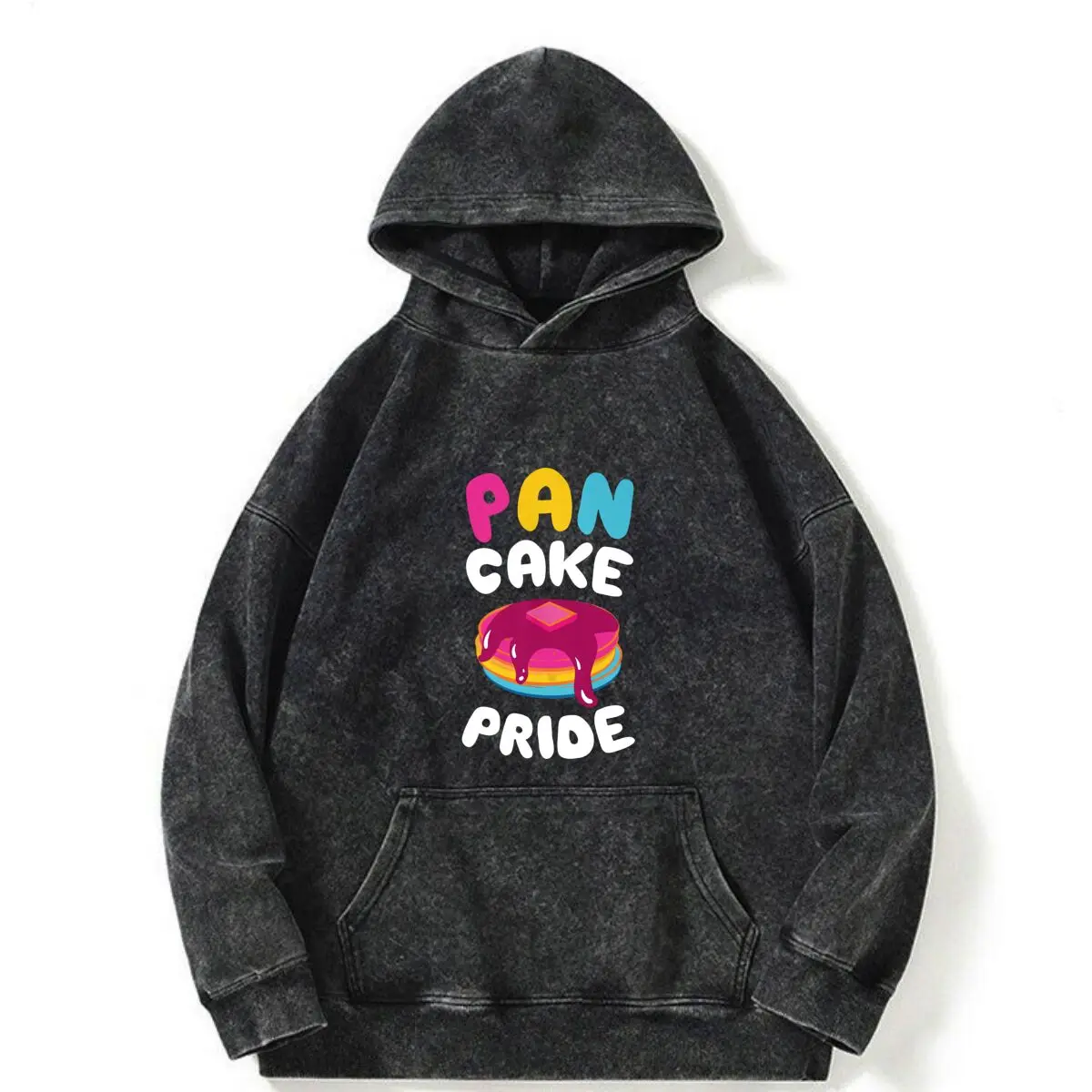 Pancake Pride Una celebración del sabor Mujeres Hombres Lavados Retro Sudaderas con capucha Manga larga Casual Jersey suelto