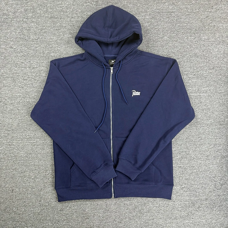 

Classic Small Letter Patta Printed Hoodie Zipper Jacket Men Women Street Retro Hip-hop Style PATTA Hoodie Sweatshirt