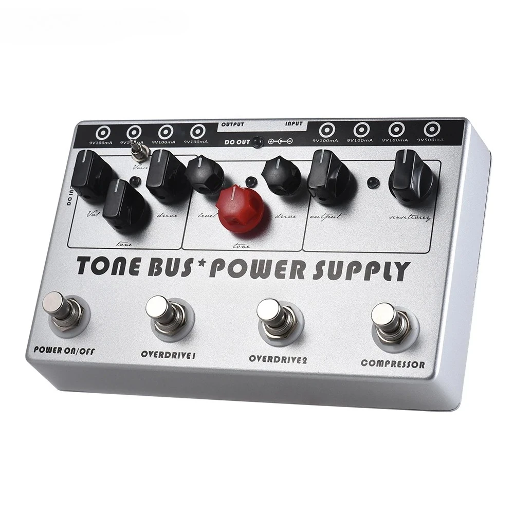 Guitar Effect Pedal Compressor+Overdrive+Ultimate Overdrive 3 Effects Guitar Pedal 8 Isolated Outputs Power Supply
