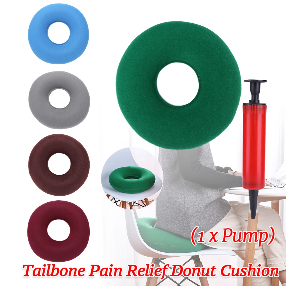 Donut Pillow Hemorrhoid Tailbone Cushion Hemorrhoid Pillows Tailbone Pain Relief Donut Cushion with Pump for Butt Bed Sores