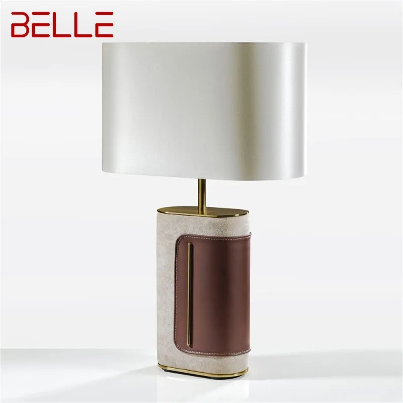 

TEMAR Postmodern Table Lamp LED Simple Fashion Bedside Desk Light Vintage Leather Decor for Home Living Room Bedroom