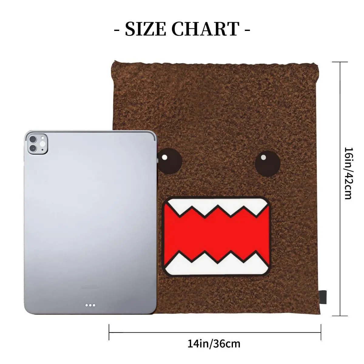 かわいい漫画ドモくんバックパックカジュアルポータ​​ブル巾着バッグ靴バッグブックバッグ旅行学校用