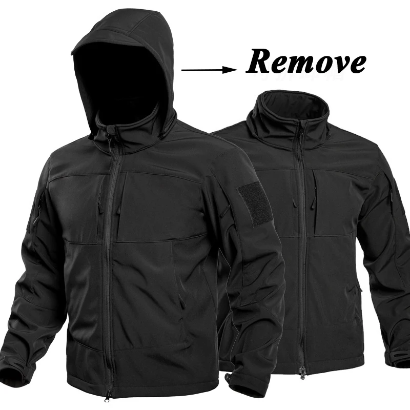 

Осень-зима мужские армейские тактические куртки мужские софтшелл теплая водонепроницаемая куртка уличная мужская термоветровка пальто с капюшоном