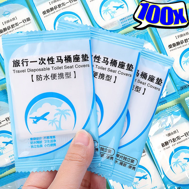 Taşınabilir Tek Kullanımlık Klozet Mat Su Geçirmez Güvenlik Klozet Pedi Seyahat için Bağımsız Ambalaj Pedi Banyo Aksesuarları