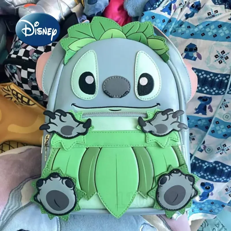 Disney Stitch-Mini mochila de marca de lujo para mujer, Cartera de dibujos animados, mochila escolar Original para niños, 2 piezas