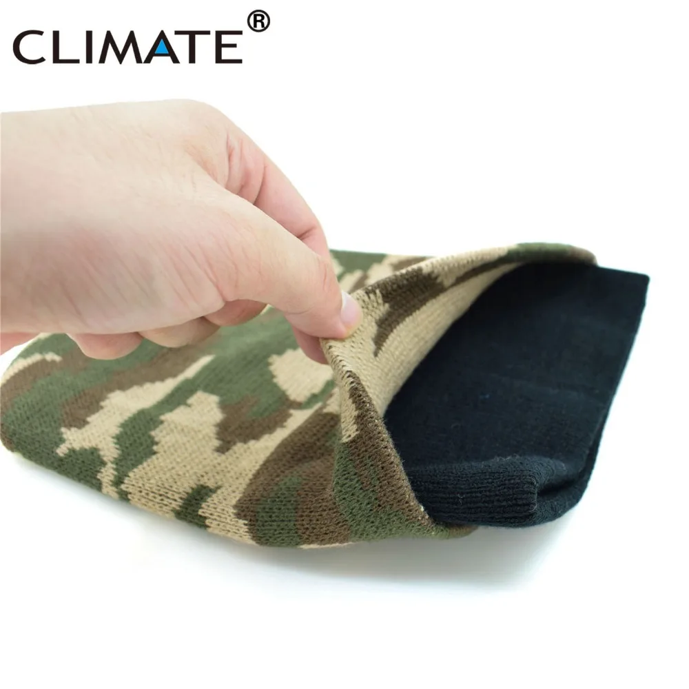 CLIMATE Camouflage Beanie Winter Hat Cool Wen Man Camo Cap Warm Beanie Knitted Hat Hunting Fishing Outdoor Sport Knitted Hat Cap