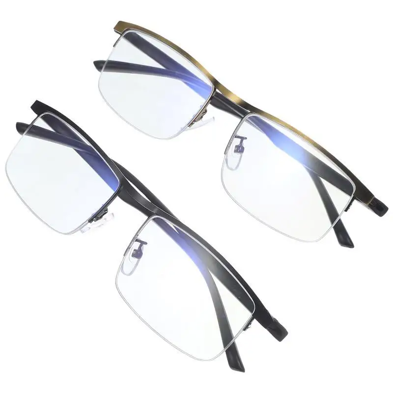 2Pcs Reading Glasses Auto Eyeglasses PC Alloy Reading Eyeglasses Magnifying Eyeglasses Elderly Presbyopic Glasses