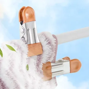 10 buah Jepitan Baja Tahan Karat dengan Gantungan Kait Tanpa Bekas Pasak Pakaian Klip Gantung Kaus Kaki Tempat Tidur Lemari Rumah Tempat Sprei 12 pasak penjualan terbaik - №