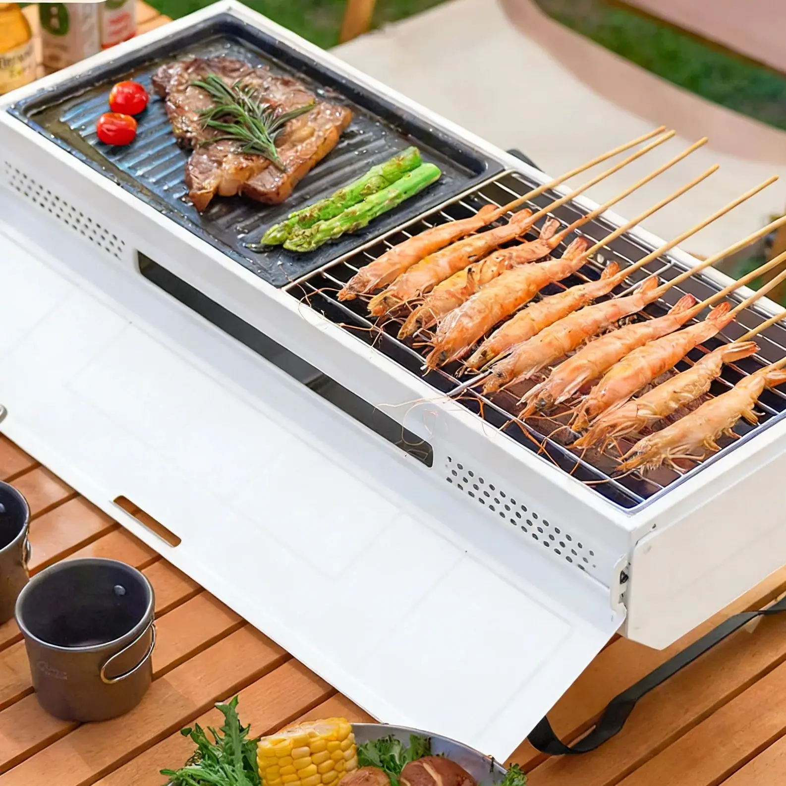 

Уличный гриль для барбекю, походный гриль для кемпинга, бездымный гриль для двора, принадлежности для кемпинга, гриль для барбекю