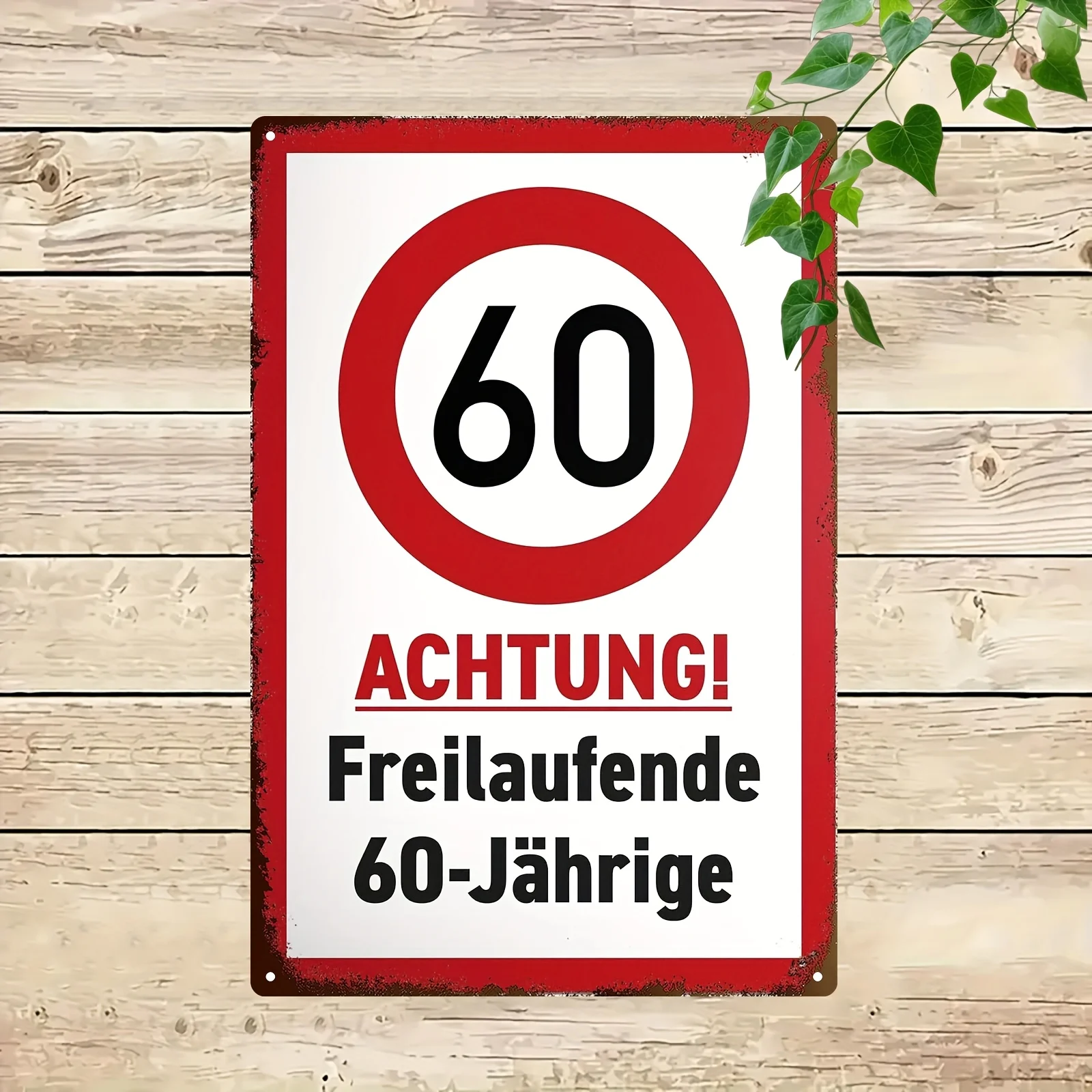 Vintage Metal Tin Sign German Funny 60 Speed Limit Warning Text Print Wall Decor For Home Garage Party Wall Art