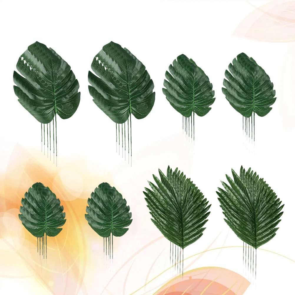 

48Pcs Monstera Leaves Artificial Lifelike Greenery Decoration for Hawaii Party Wall Decor Living Room Kitchen Ambience
