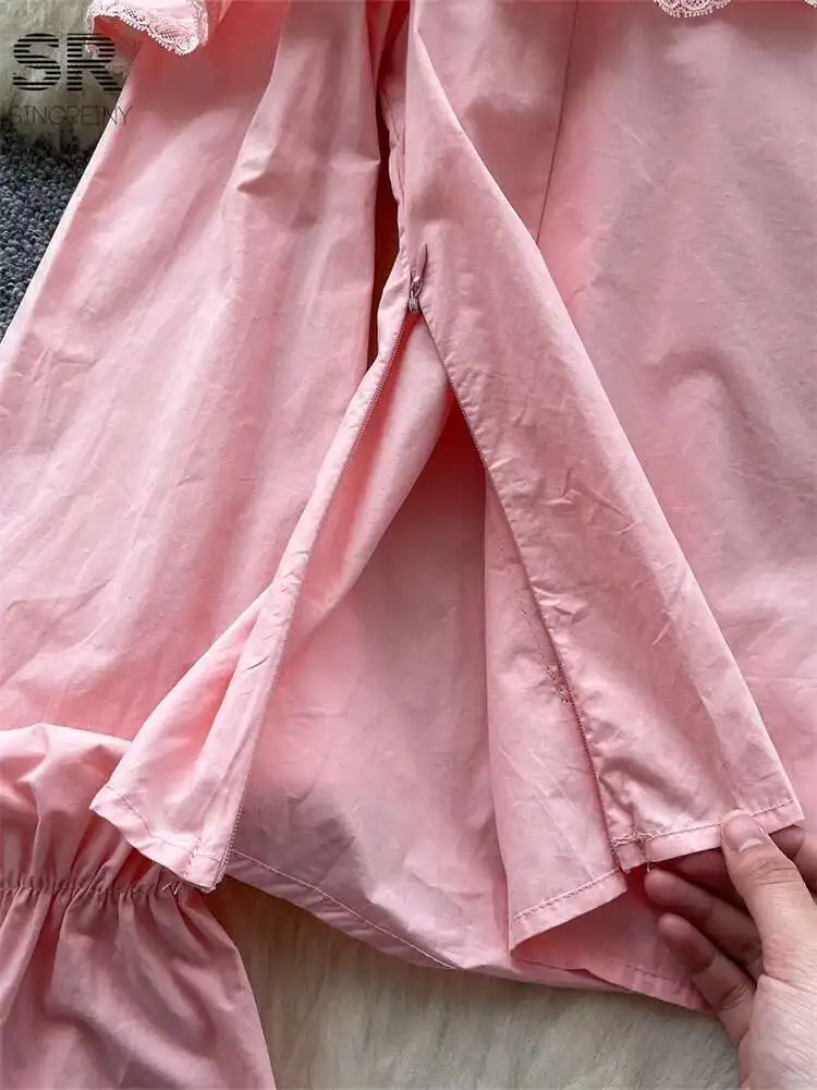 

BabYoung Ruffles Sweet Off Shoulder Shirts Lantern Sleeve French Zipper Design Blouse Versatile Summer 3D Strap Loose Tops