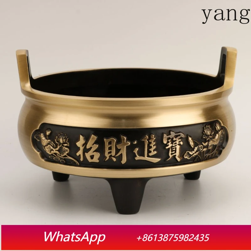 

LTT offering incense burner household offering Buddha God of Wealth burner daily gold three-legged incense burner ornament