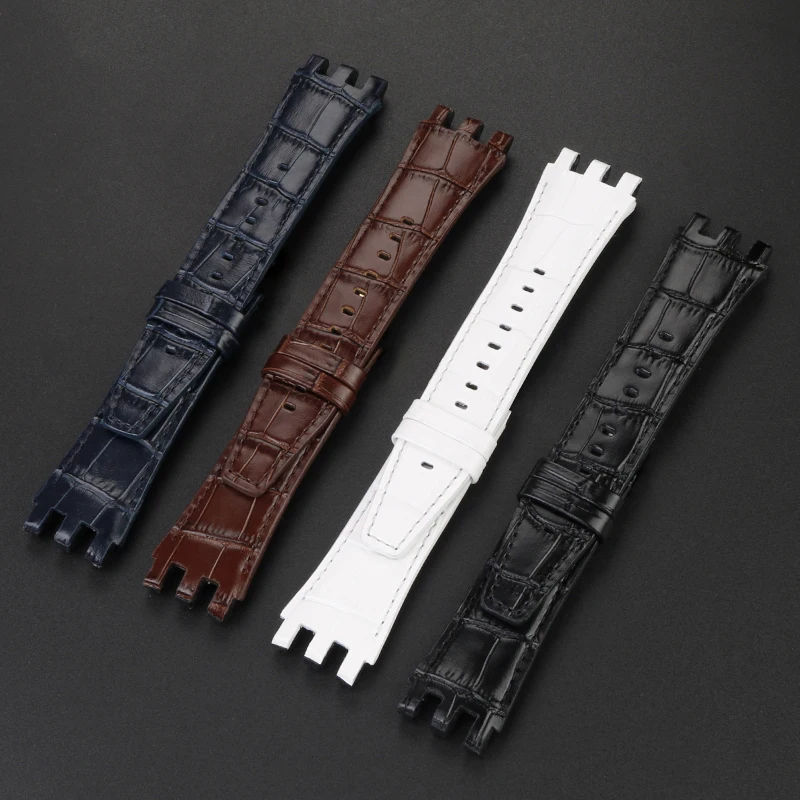 New 22mm Cowhide Leather Watchband For Swatch SVG Watch Strap SVGK403 SVGK402 SVGB400 Men Bracelet Accessories Black Brown Blue