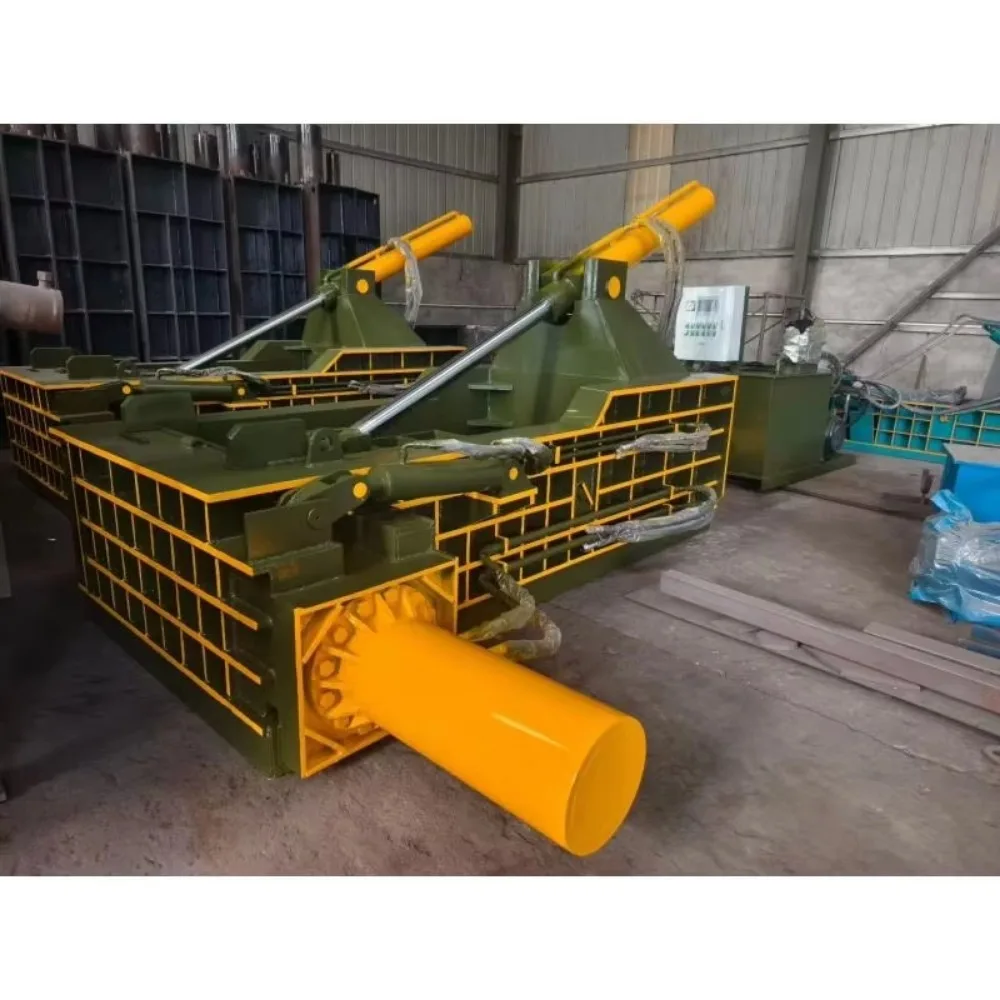 100T-600T Hydraulic Stainless Steel Mobile Car Scrap and Aluminum Compressor Balers Horizontal Mobile Baling Machine for Sale