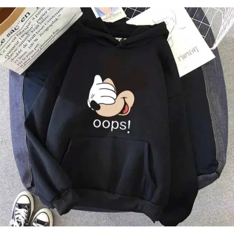 

Lovely Pattern Pocket Male Sweatshirts Loose Mickey Mouse Cartoon Clothing Cozy Men Hoodies Popular PulloverAutumn Winter