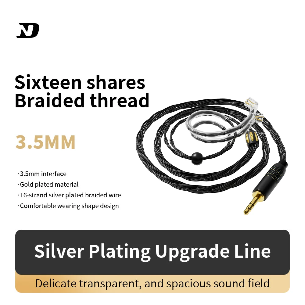 

Nd 16-strand Earphone Silver-plated Wire 3.5 Plug Fever-grade Balance Wire Diy Wire 2pin0.75 Upgrade Wire Kz Cca