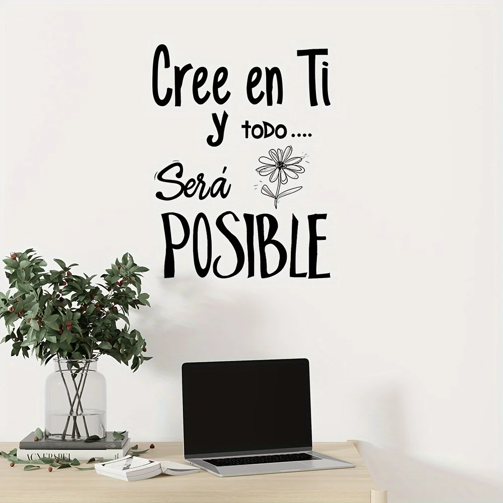 Inspired By Spanish quotes, Wall Stickers Are Suitable For Living Rooms And bedrooms, Easy To Disassemble Self Stick