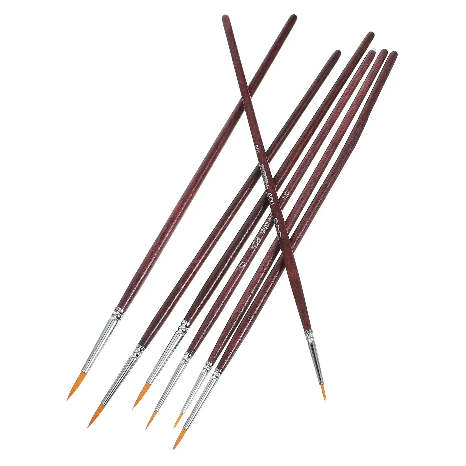 

7pcs Oil Painting Brushes Fine Tip Nylon Bristles Canvas Detailing Smooth Mini Liner Micro Paint Tool