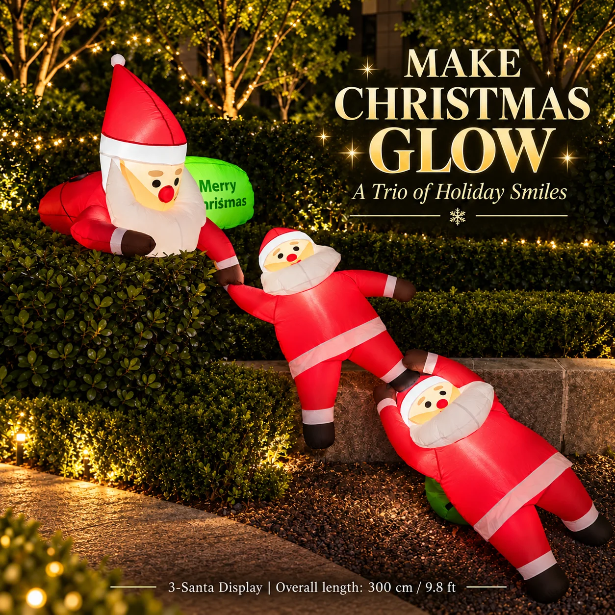 Christmas Inflatable for Window Climbing Santa Claus Hanging Blow up Xmas Decor LED Lights for Wall Roof Balcony Holiday Display