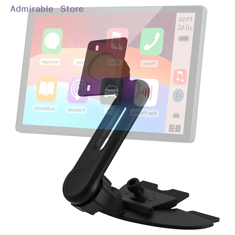 [W]Universal CD Slot Mount for Carplay Screen 17mm Ball Head Support 4 to 11 Inch Monitors Easy Installation for Vehicles