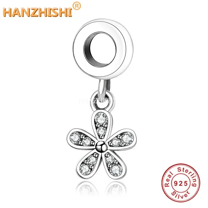 

Authentic 925 Sterling Silver Simple Flower Pendant Beads Charms Fit Original Brand Charm Bracelet Necklace DIY Jewelry Making