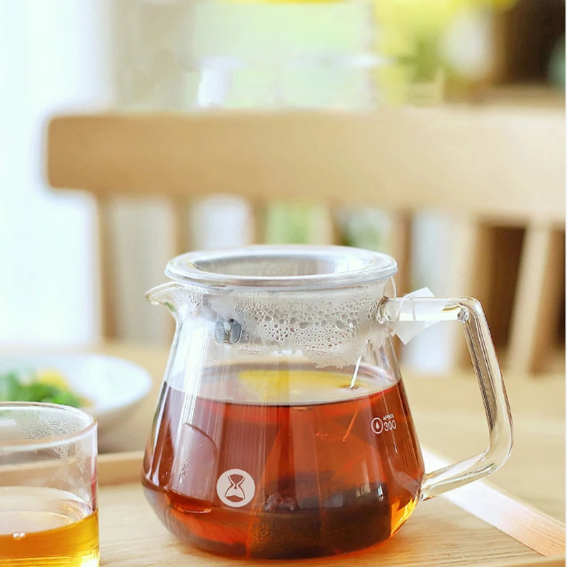 TIMEMORE Borosilicate Glass Coffee Server Heat Resistant Pour Over Sharing Pot With Ergonomic Handle For Hand Drip Coffee