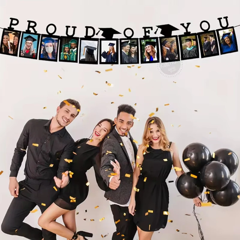 Banner de foto de formatura sem faça você mesmo, banner de imagem de formatura banner de formatura personalizado 2025 bandeira orgulhosa de você, formatura