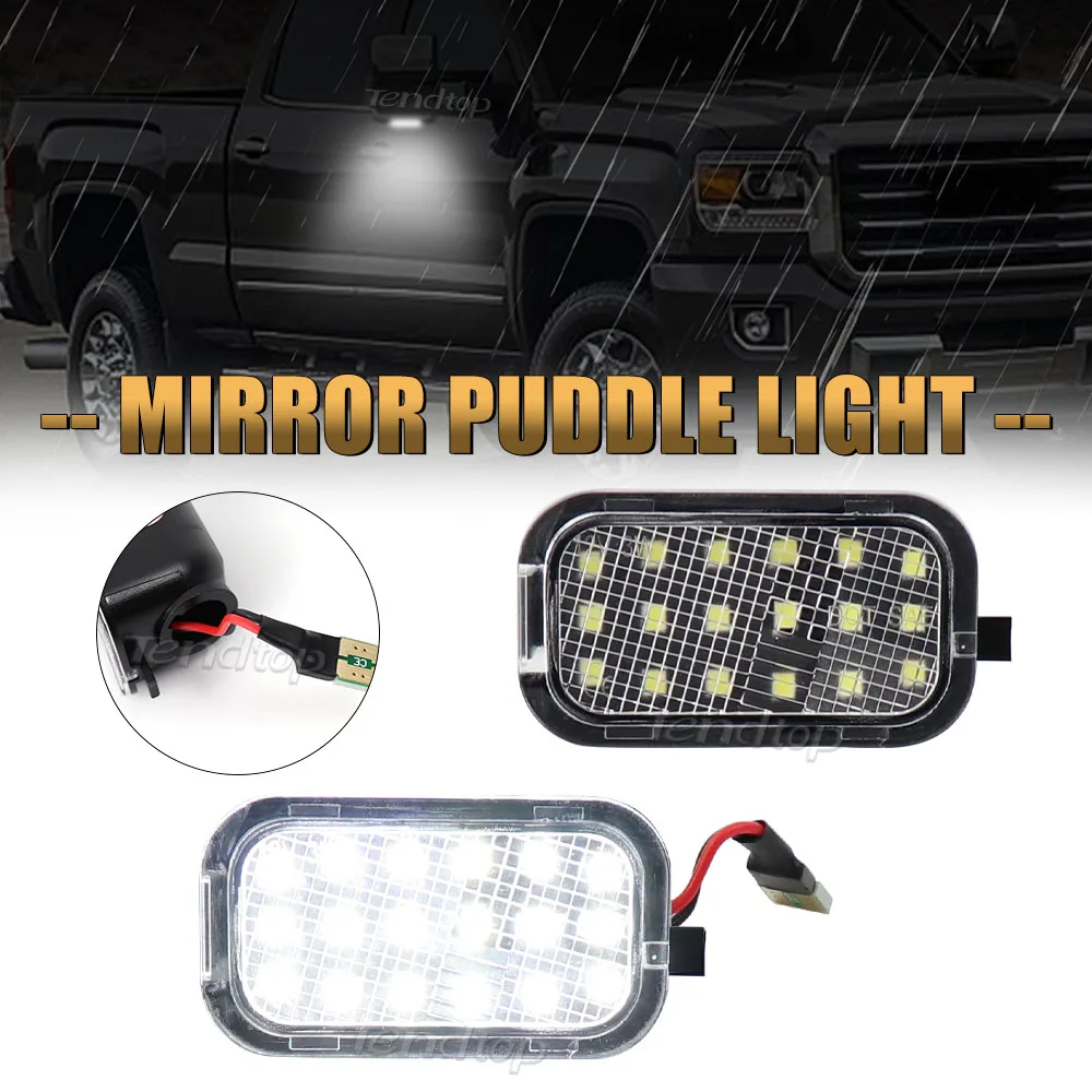 LED Side Rearview Mirror Floor Ground Lamp Puddle Welcome Light For Cadillac Escalade Chevrolet Avalanche Suburban Tahoe GMC
