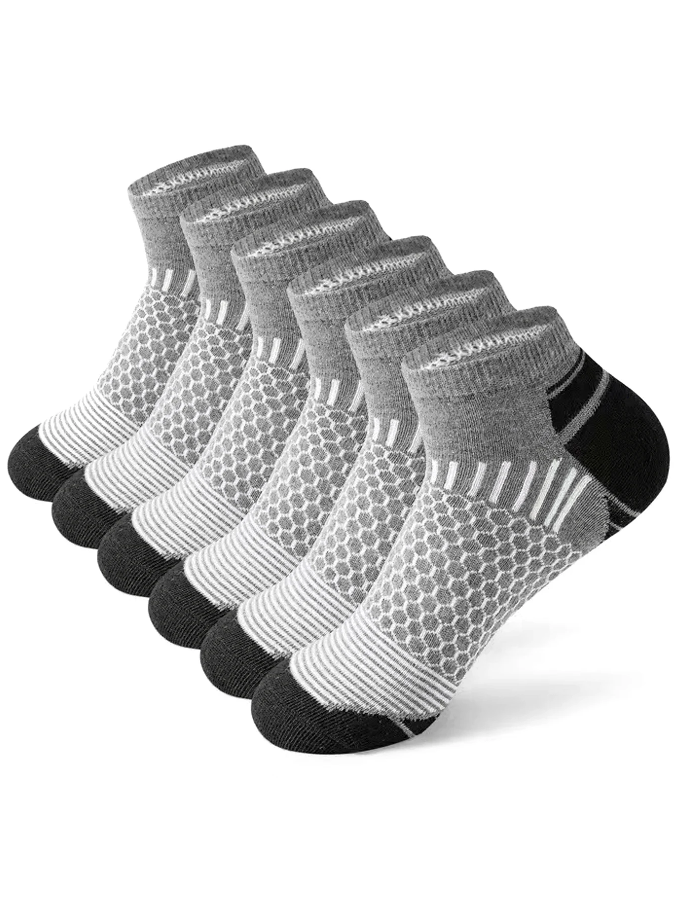 6/12 Paar Herren-Kurz-Sportsocken - Feuchtigkeitsableitend, Atmungsaktiv, Ganzjahres-Sportsocken – Detail 4