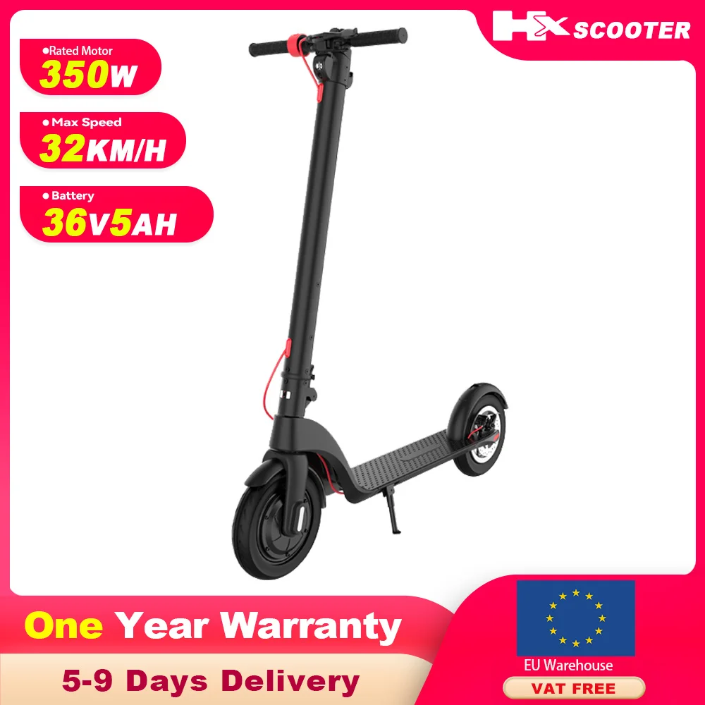 HX 5AH Electric Scooter 350W 25KM/H Foldable Electric Kick Scooter 10 Inch APP Smart Escooter for Adults 2024 E Scooters