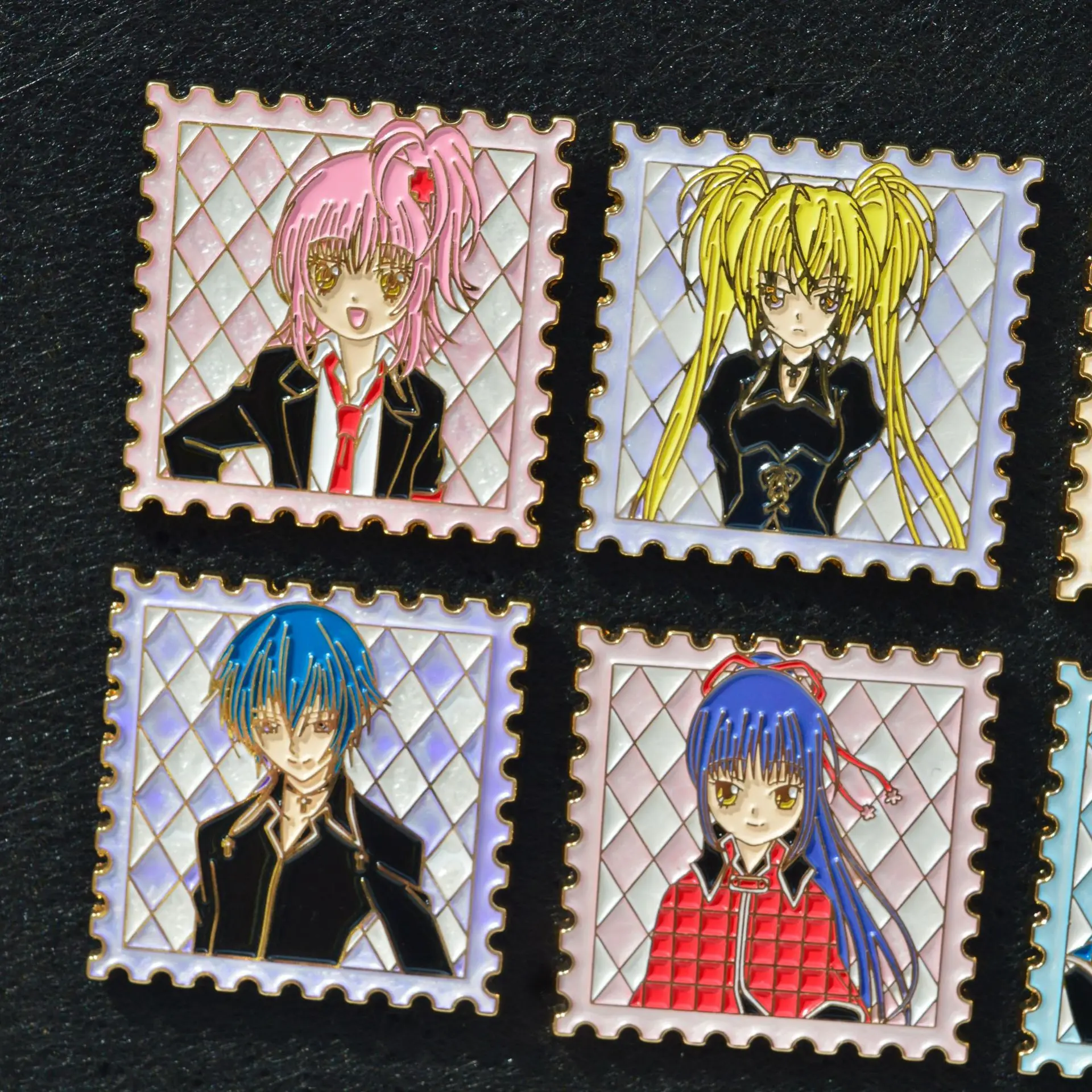 Anime Shugo Chara Emaille-Pins Hinamori Amu Abzeichen Anhänger Manga Broschen für Taschen Rucksäcke Kleidung Revers ACG Cosplay Spielzeug Deko
