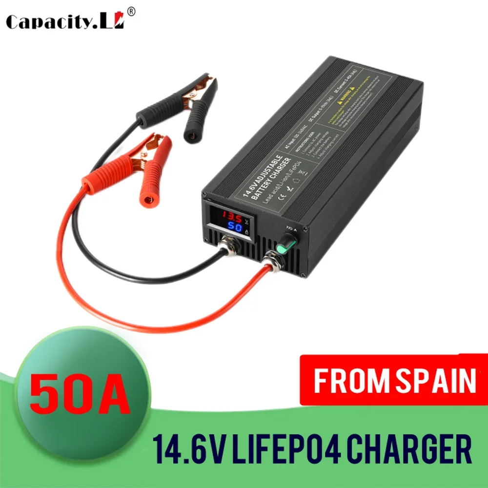 12v 50a Lifepo4 Charger 80A 460W Fast Charger 900w 50A Lithium Battery Charger 14.6V Battery Adapter Camping Battery Charging