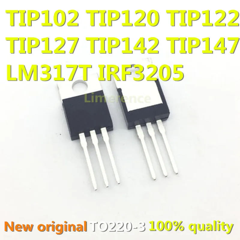 10PCS TIP102 TIP120 TIP122 TIP127 TIP142 TIP147 Transistor TIP142T TIP147T TO-220 IC