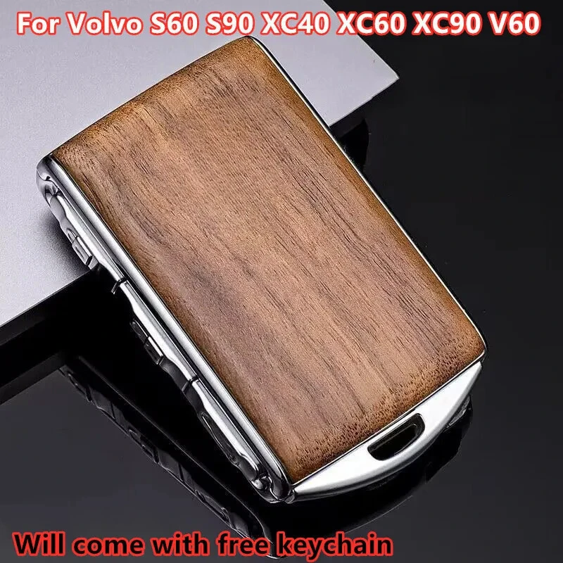 

Wooden Key Remote Control Case Fob Shell for Volvo S60 S90 XC40 XC60 XC90 V60