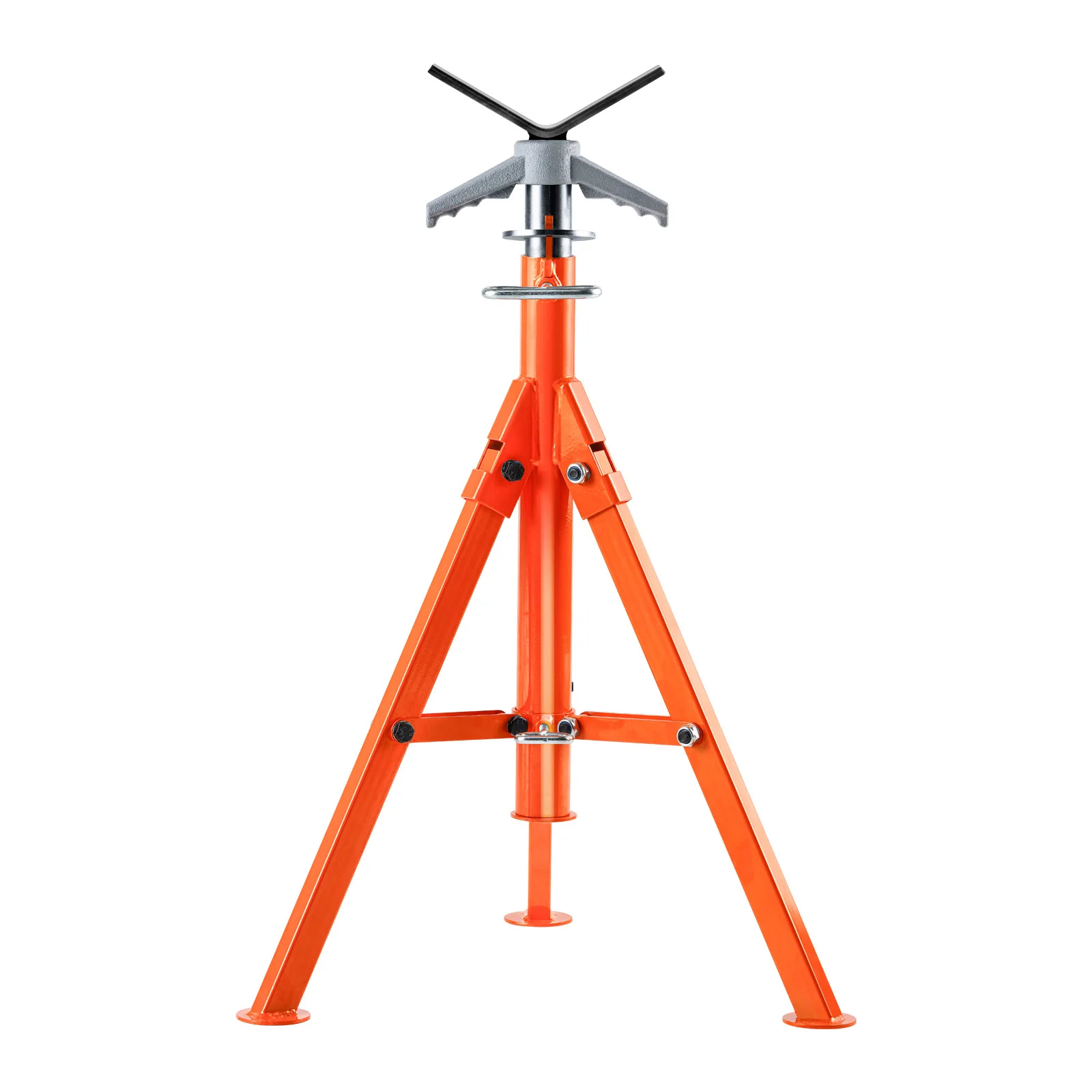 VEVOR Pipe Stand 2500LBS Heavy Duty Pipe Jack Stands 27.2-52 Height Adjustable V Head Pipe Stand Steel Folding Jack Stand